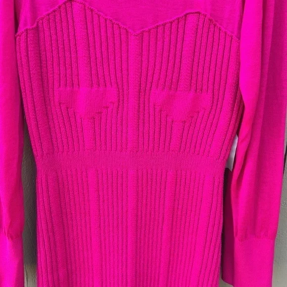 NWT Anthropologie Knit Sweater Dress Hot Pink Spring Wedding Guest Plus Size 1X - Picture 7 of 13